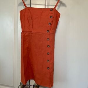 Stylish Orange Button-Down Dress